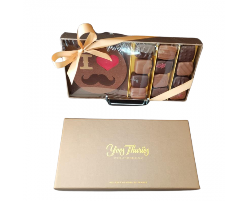 coffret duo plaque tout choco "PAPA MOUSTACHE"