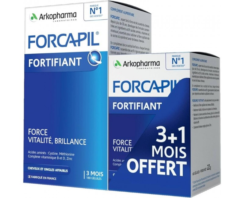 Forcapil fortifiant cure 3 mois + 1 offert