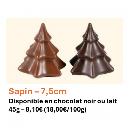 Sapin de noël en chocolat