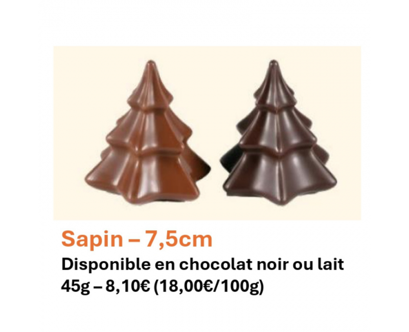 Sapin de noël en chocolat