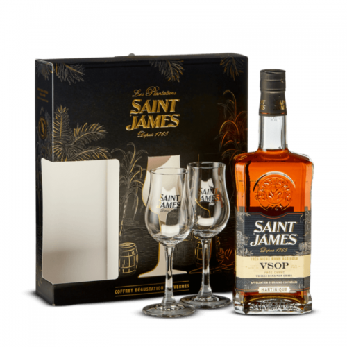 Coffret Saint James VSOP + 2 Verres 43%