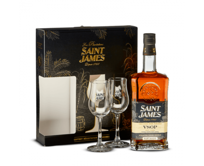 Coffret Saint James VSOP + 2 Verres 43%