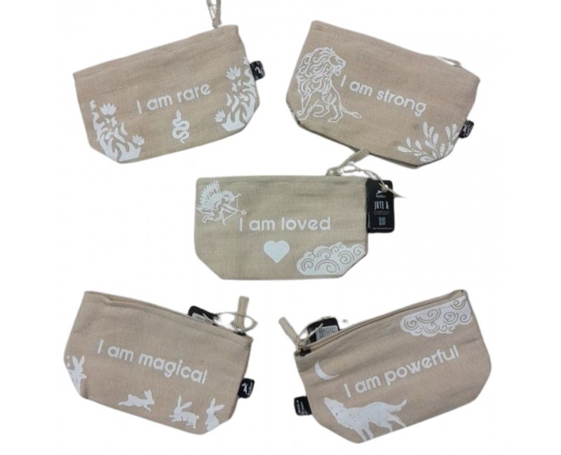 Pochette en coton et lin