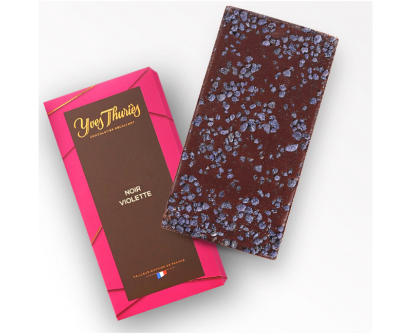 Tablette de chocolat noir violette