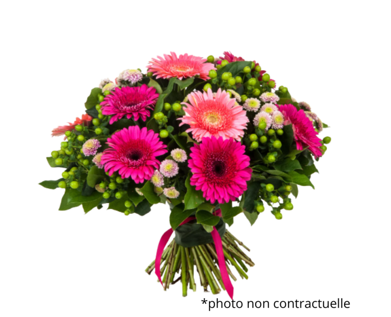 Bouquet rond fleurs fraîches 25€ – Atelier de Corinne Istres