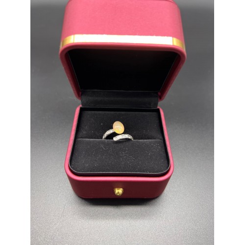 Bague Argent 925 avec Opale Welo – Support Réglable, Artisanat Français