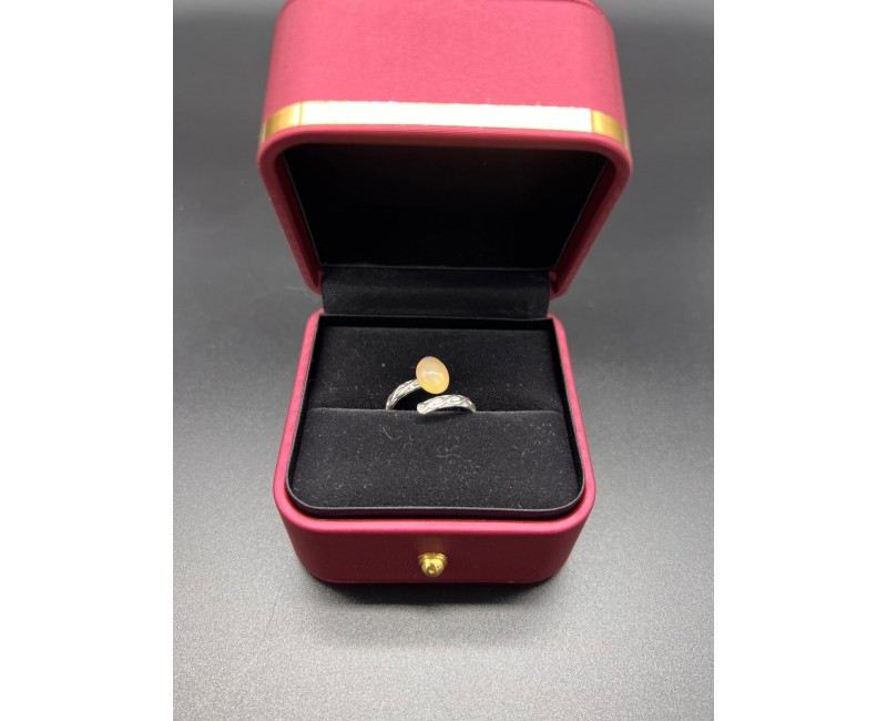 Bague Argent 925 avec Opale Welo – Support Réglable, Artisanat Français