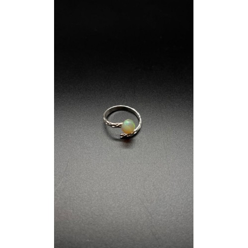 Bague Argent 925 avec Opale Welo – Support Réglable, Artisanat Français