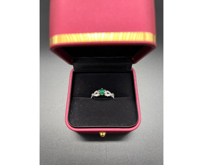 Bague Argent 925 Réglable – Chrysoprase Naturelle