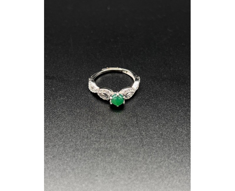 Bague Argent 925 Réglable – Chrysoprase Naturelle