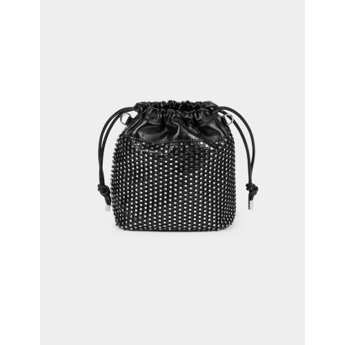 Sac bourse noir à strass