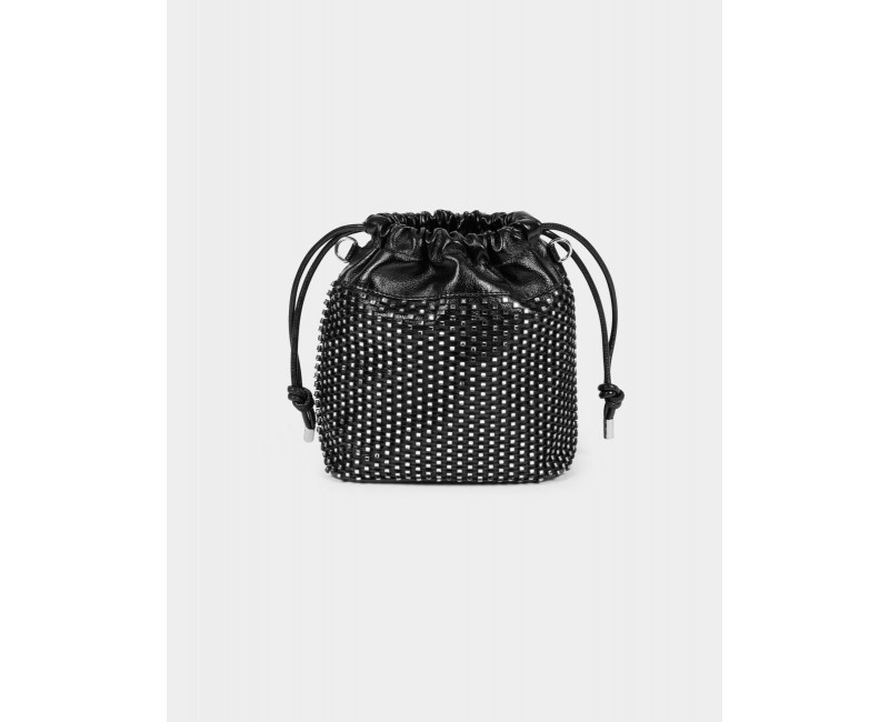 Sac bourse noir à strass