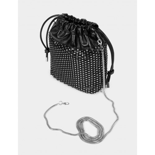 Sac bourse noir à strass