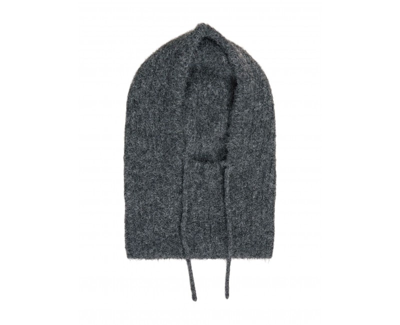 Cagoule en maille côtelée – Cordon de serrage