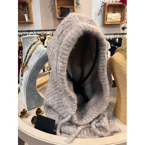 Cagoule en maille côtelée – Cordon de serrage