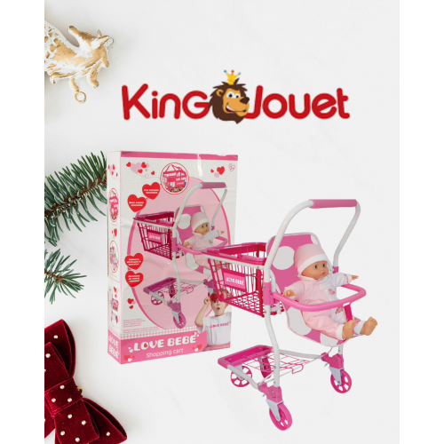 Chariot de course avec siège bébé LOVE BEBE – Jouet enfant