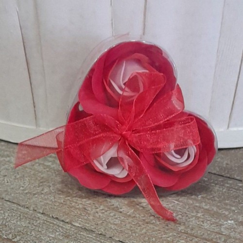Fleur de savon boite cœur rouge