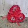 Fleur de savon boite cœur rouge