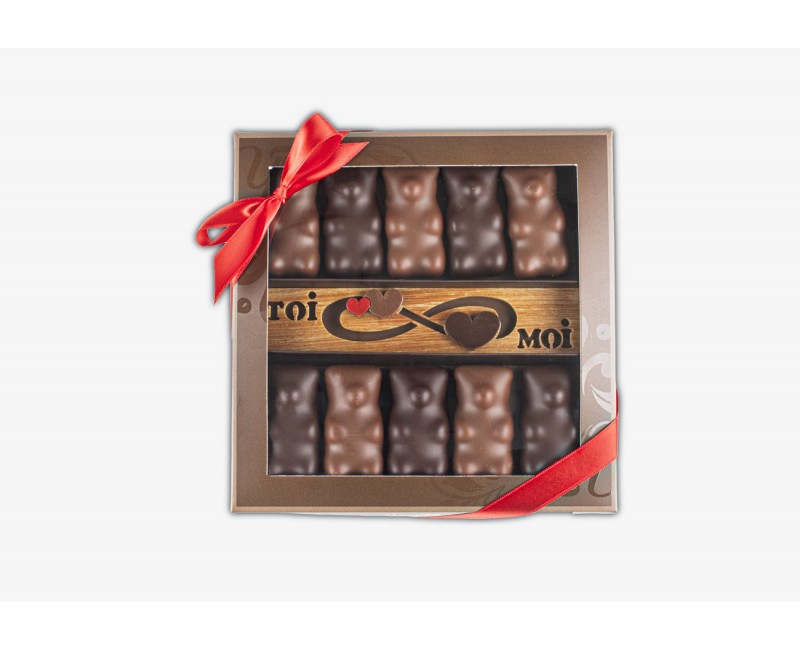 Coffret chocolat Saint Valentin Ourson guimauve assortis