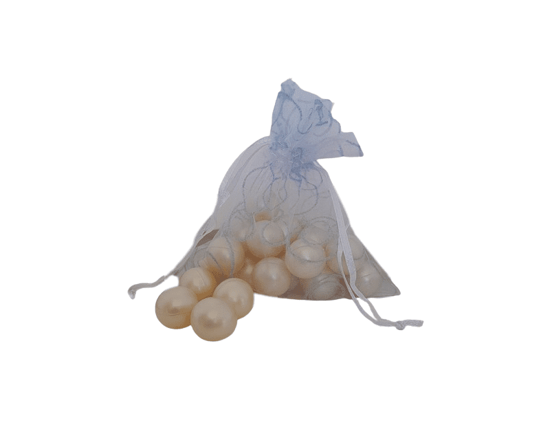 Perles de bain Noix de coco x20 & sac organza